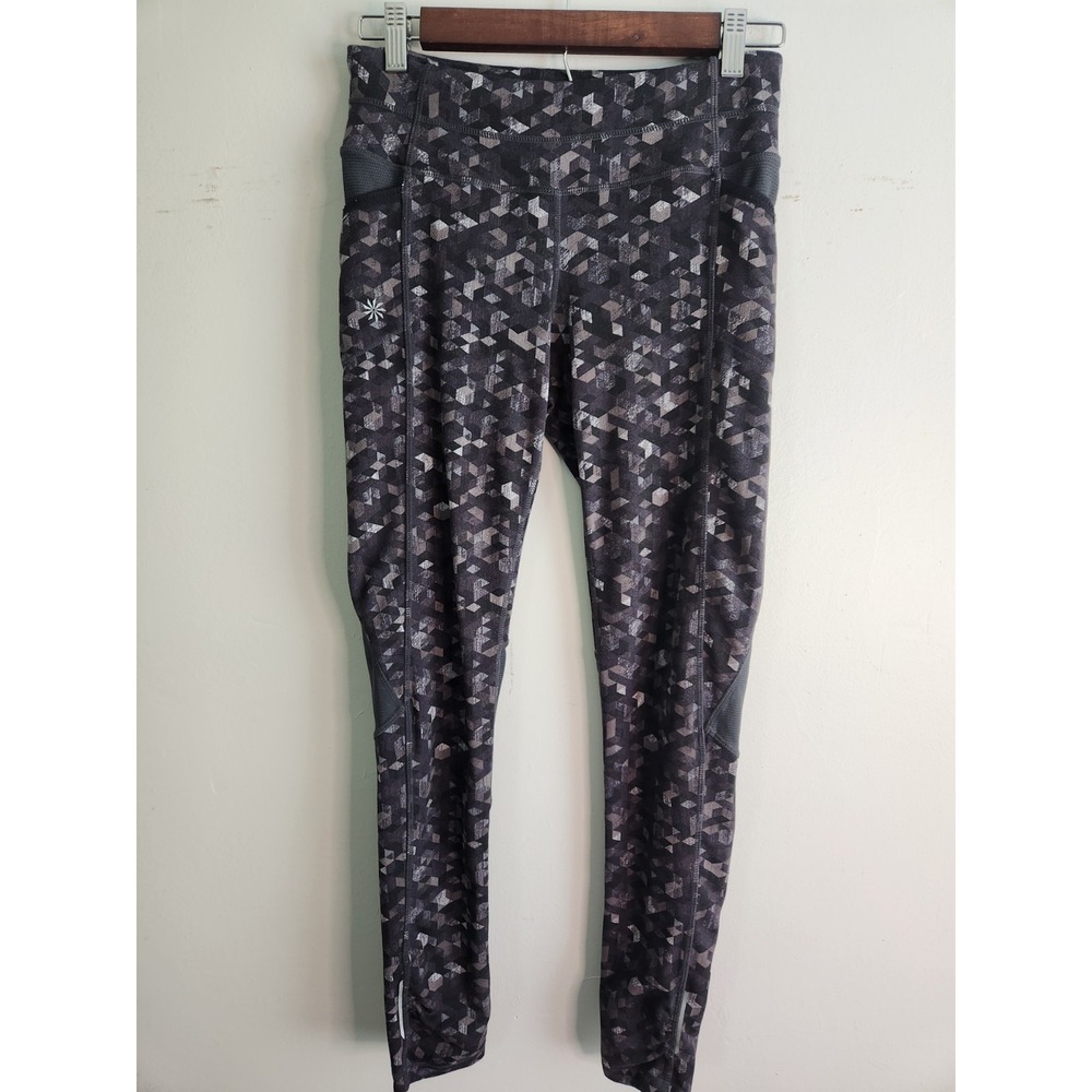 Athleta Pants Womens XS Black White Athleisure Lounge‎ Splatter Design